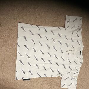 Balenciaga White Logo Short Sleeve Tee